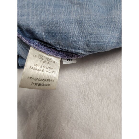 Cloth & Stone Womens Medium Chambray Long Sleeve Popover Shirt Top Blue Casual - Picture 4 of 8
